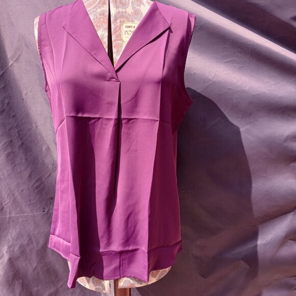 Deep Violet Purple Pullover Tank Top Blouse Shirt - Picture 1 of 7